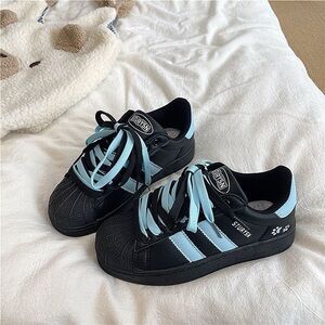 Stylish Black and Blue Kids Sneakers